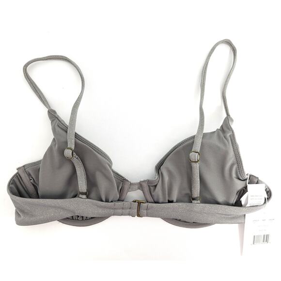 Andie Swim Sicily Underwire Bikini Top in Shimmery Silver Gray - Picture 6 of 10
